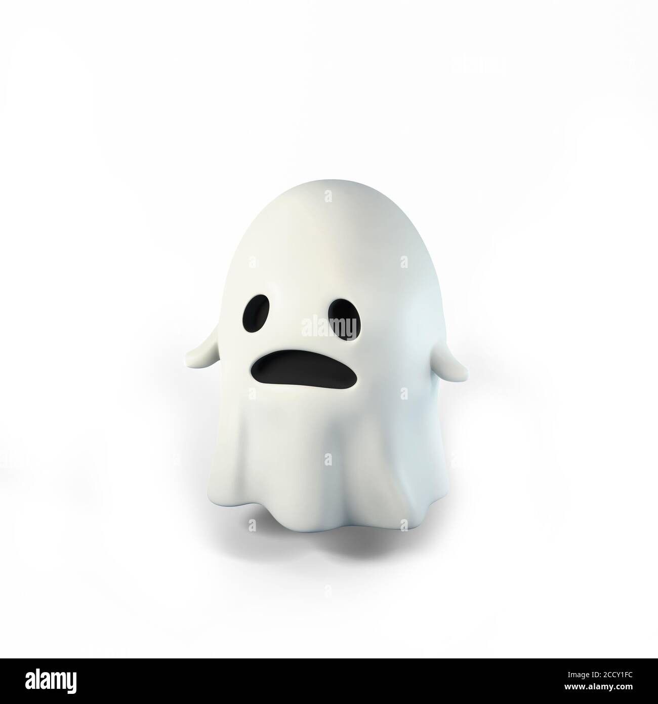 Affichage 3D du signe de fantôme effrayant et triste isolatet blanc Banque D'Images