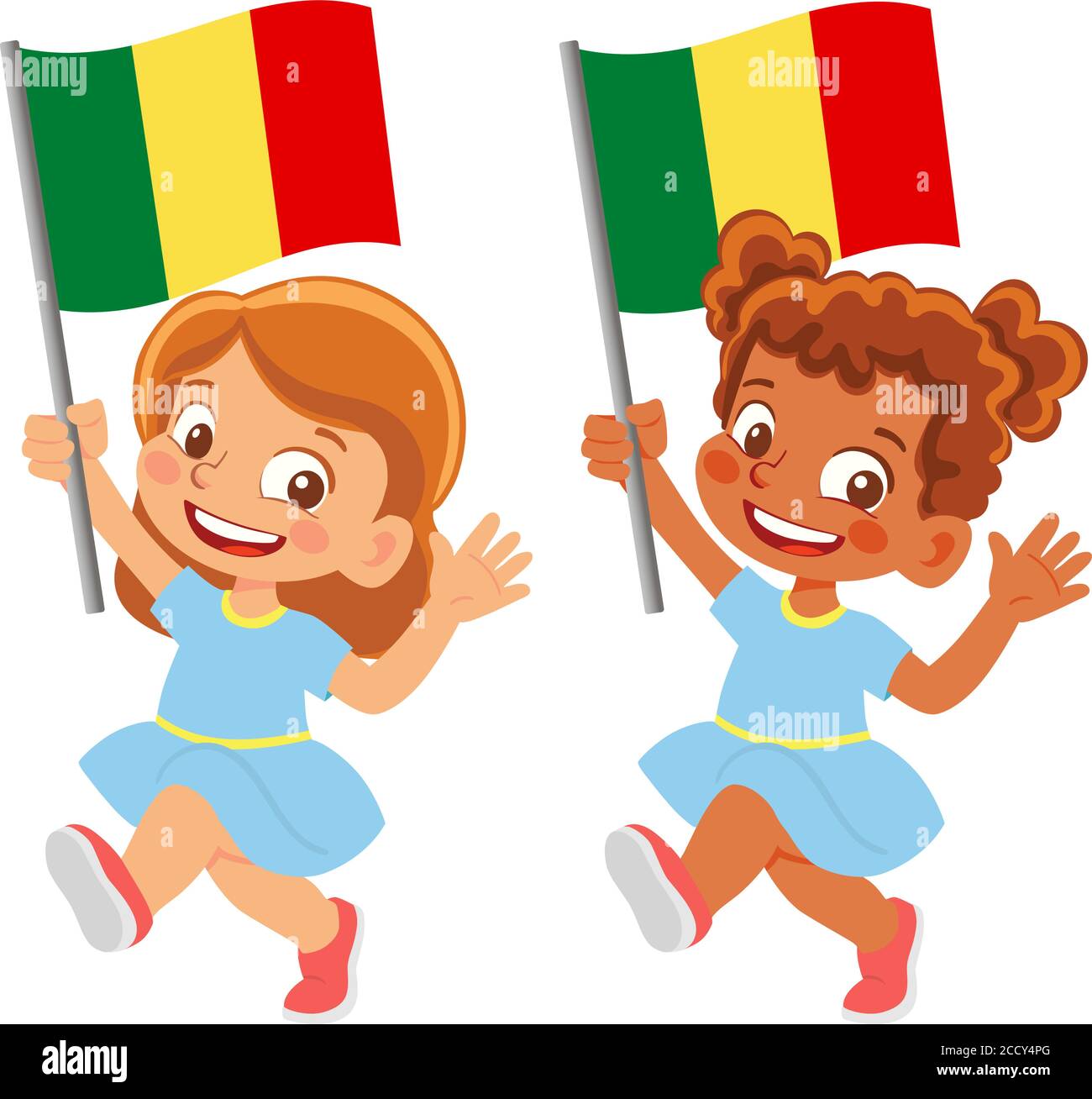 Drapeau du Mali dans la main Illustration de Vecteur