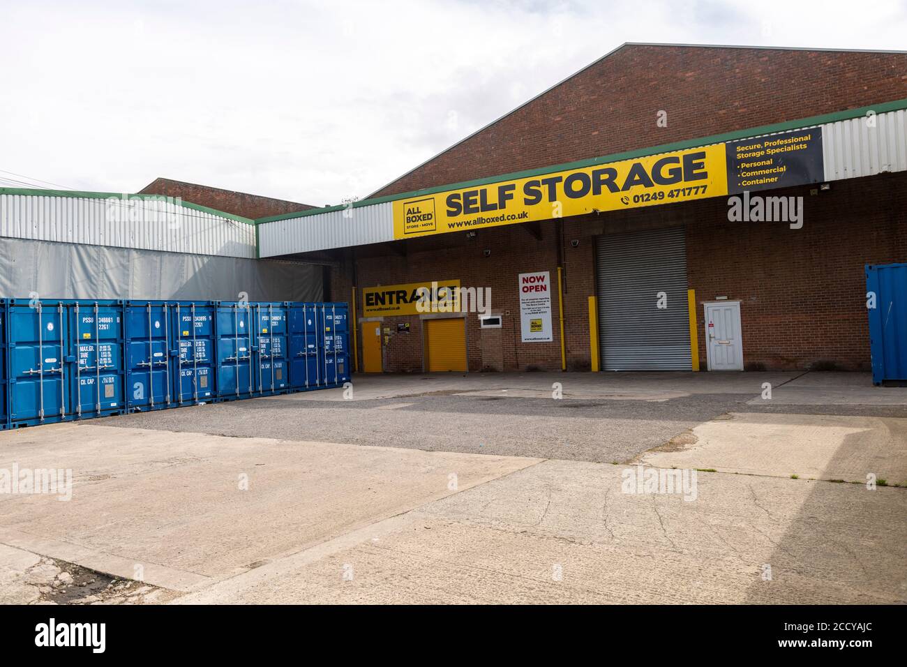 AllBoxed Self Storage Company, porte Marsh Industrial Estate, Calne, Wiltshire, Angleterre, Royaume-Uni Banque D'Images