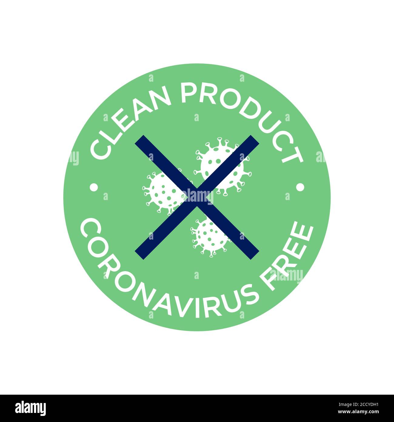 Icône du produit sans coronavirus. Symbole rond pour les objets ou produits propres de Covid-19. Illustration de Vecteur