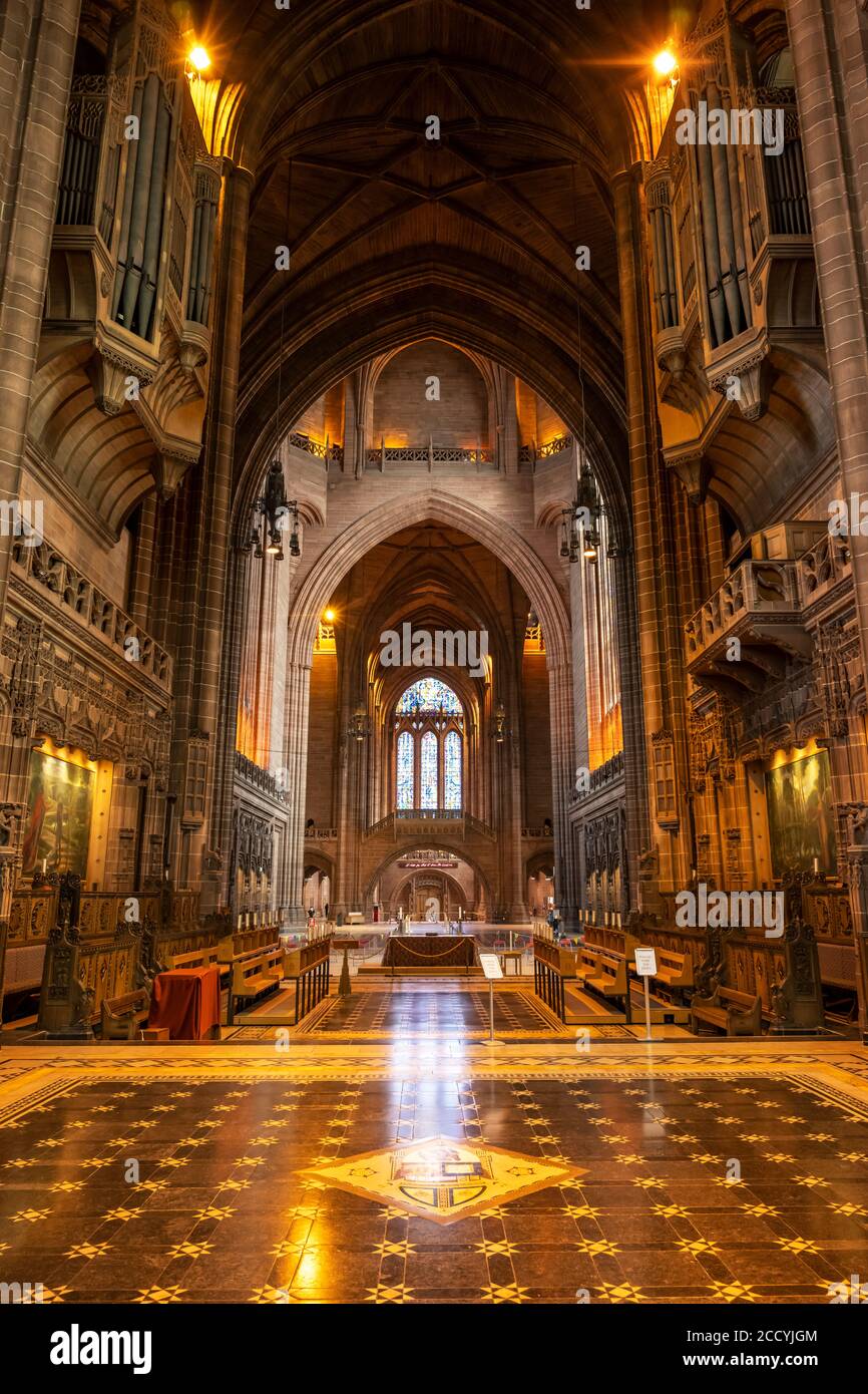 Intérieur de la cathédrale de Liverpool sur le mont St Jame à Liverpool, Angleterre, Royaume-Uni Banque D'Images