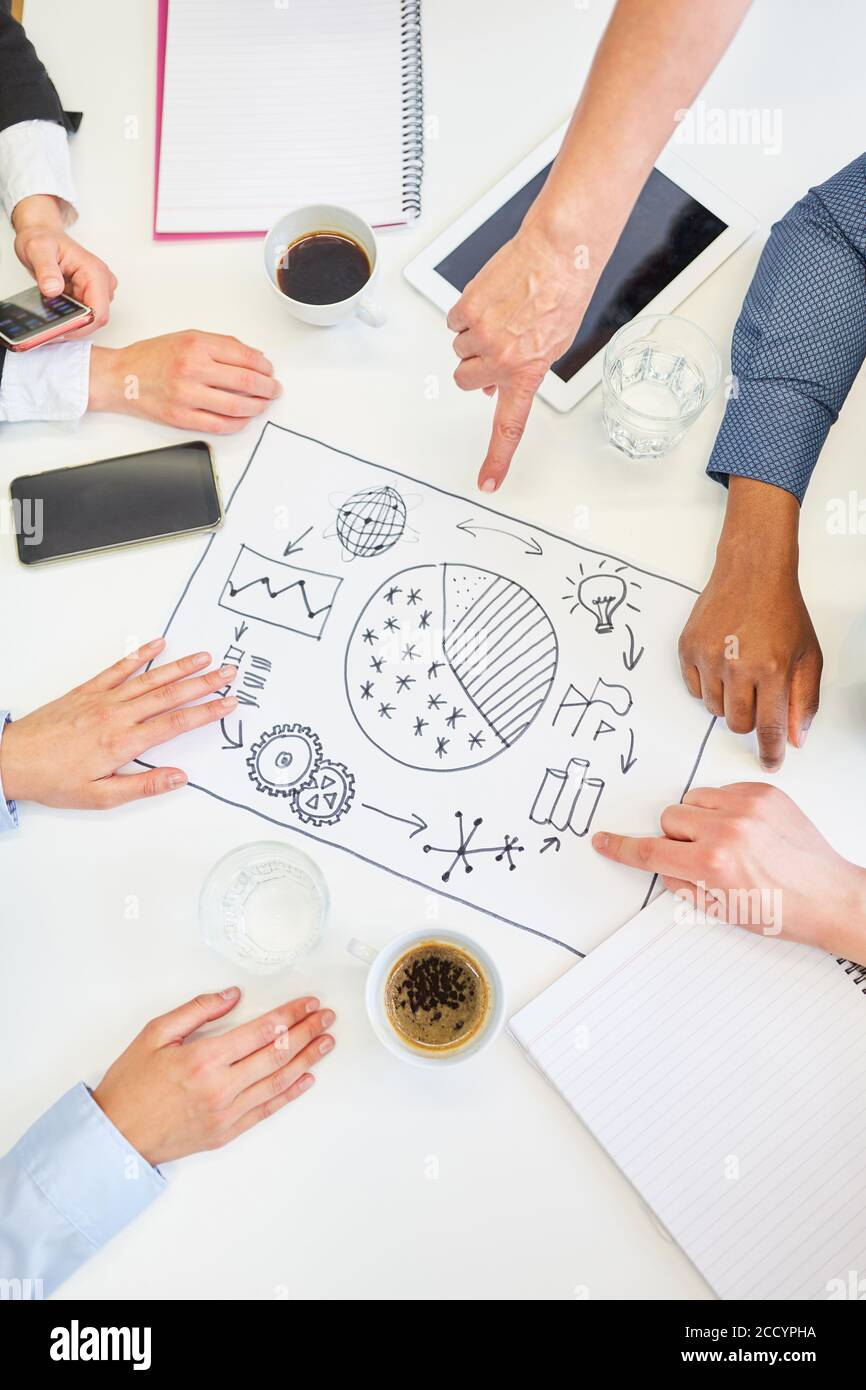 L'équipe d'affaires développe et discute des idées d'affaires dans un esprit créatif atelier Banque D'Images