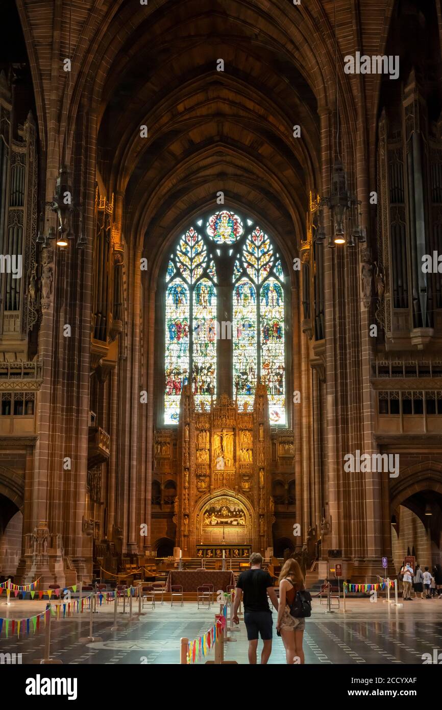 Intérieur de la cathédrale de Liverpool sur le mont St Jame à Liverpool, Angleterre, Royaume-Uni Banque D'Images