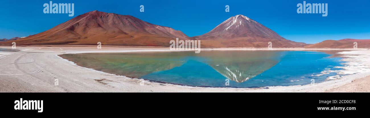 Amérique du sud - Bolivie. Le paysage surréaliste, près de la frontière chilienne. Lagoon Verde Banque D'Images