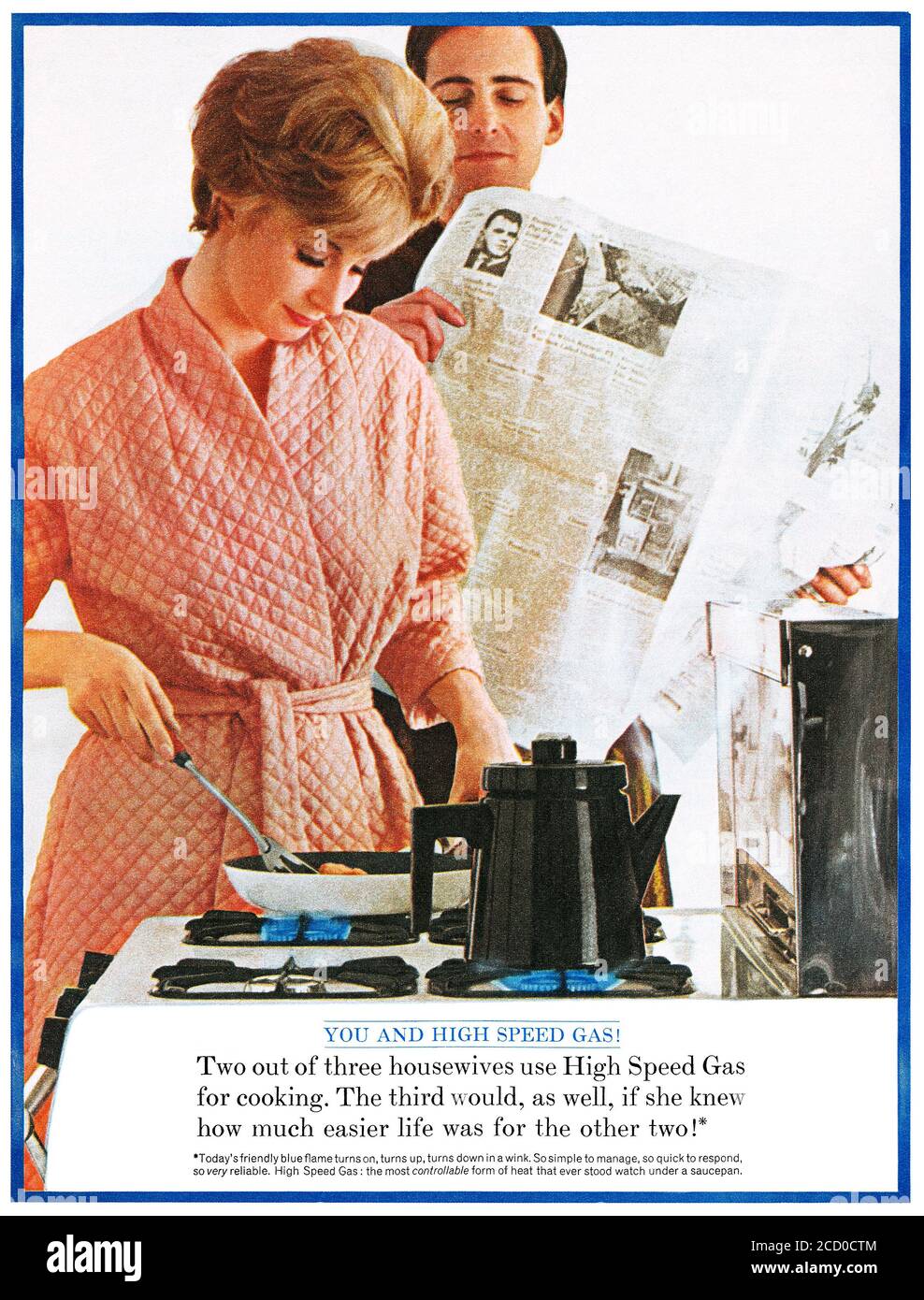 1963 Publicité britannique pour High Speed Gas. Banque D'Images