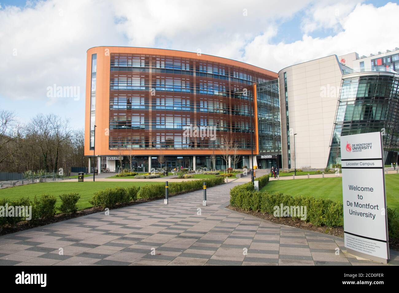Université de Montfort Campus de Leicester Riverside avec le Vijay Patel bâtiment Banque D'Images