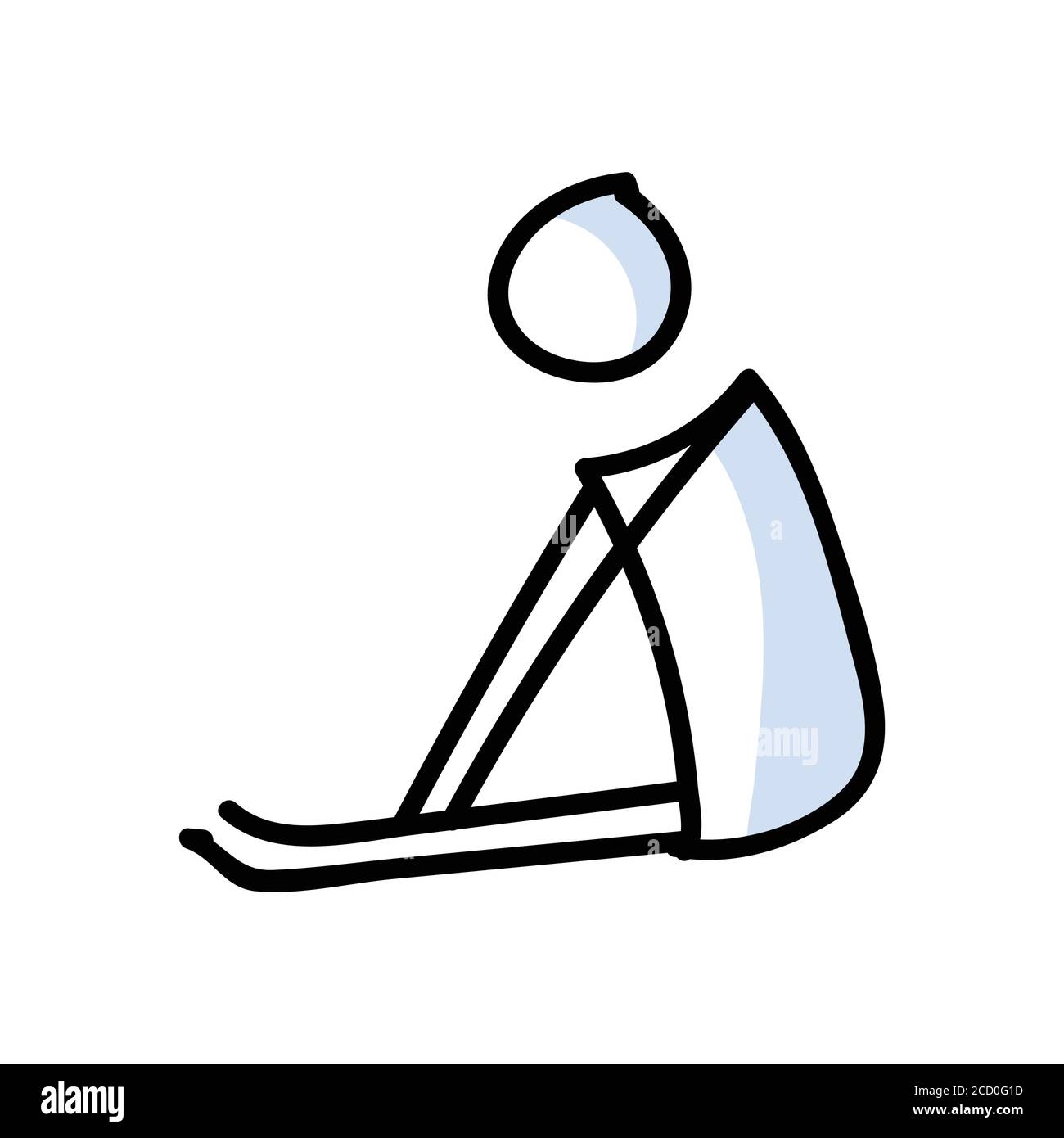 Dessin main stickman ballet danseur stretching concept. Simple contour ballerina figure doodle icône clipart. Pour les artistes de studio de danse ou de théâtre Illustration de Vecteur