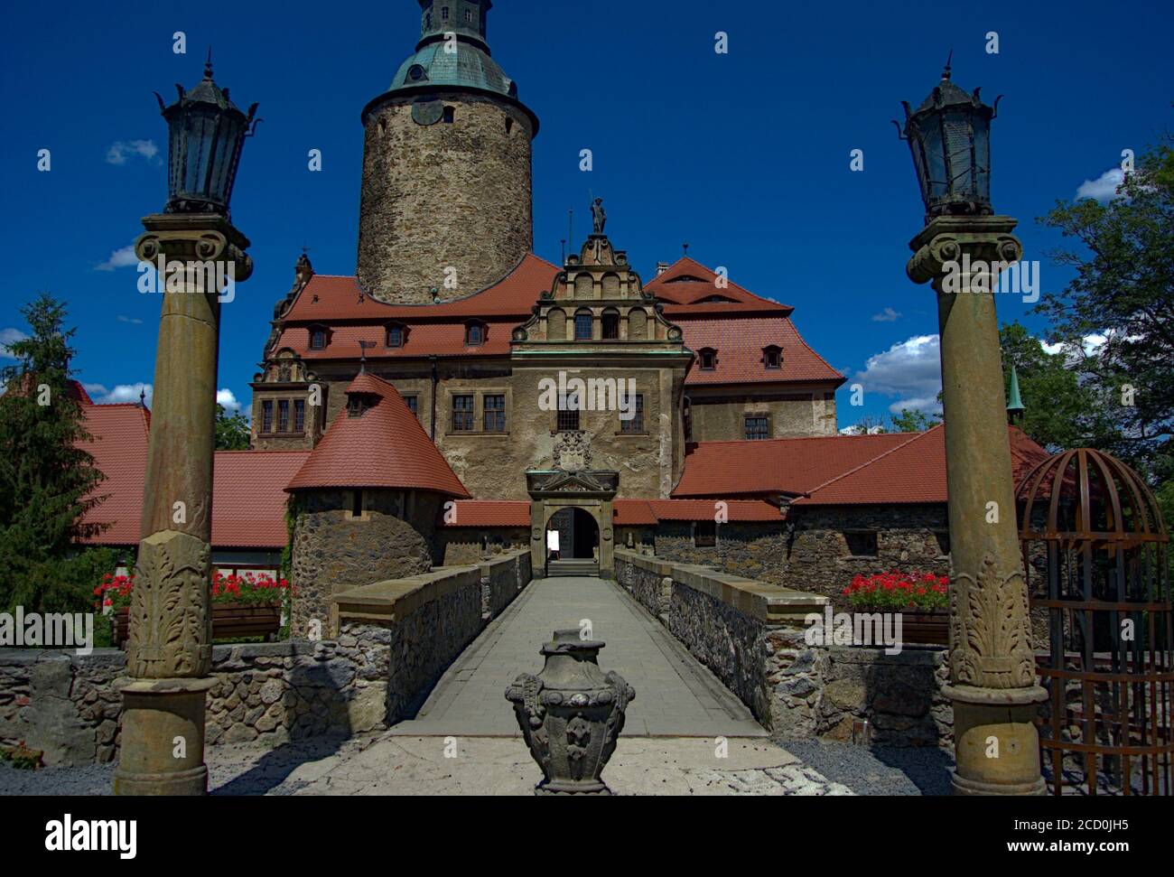 Entrée principale du château Czocha Banque D'Images