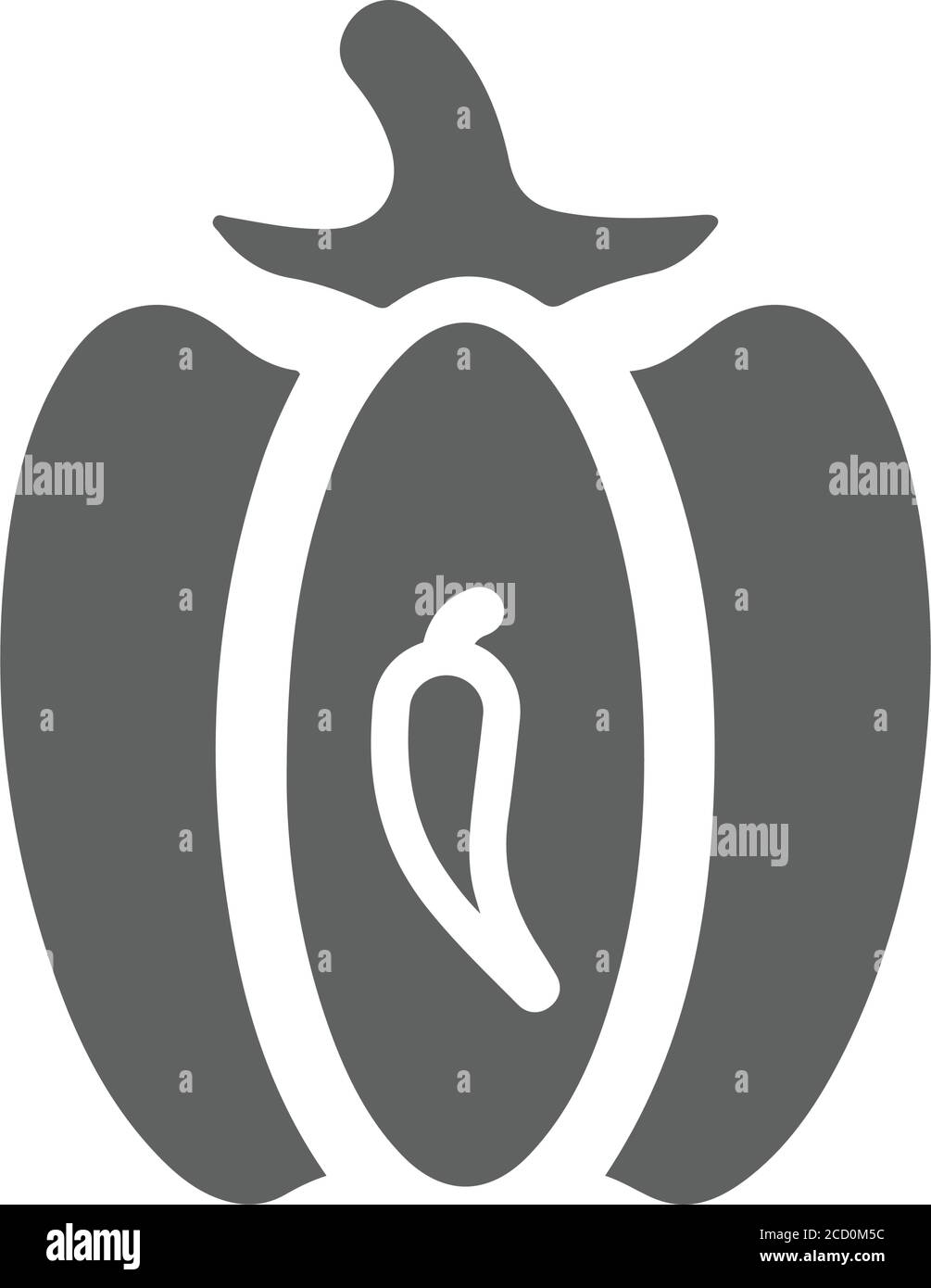 Capsicum, Pepper Icon - bien organisé et modifiable conception vectorielle en utilisant dans des buts commerciaux, des médias d'impression, le Web ou tout type de projets de conception. Illustration de Vecteur