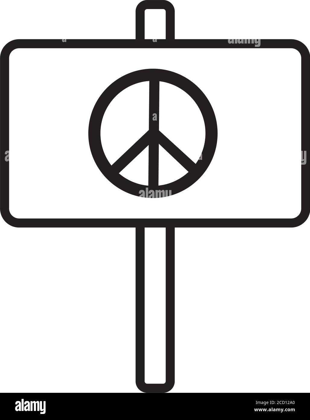 bannière de protestation avec symbole de paix et d'amour de style de ligne illustration vectorielle Illustration de Vecteur