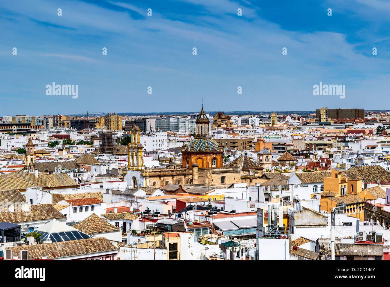 Vue panoramique sur Séville Espagne depuis la Giralda Tour à la cathédrale de Séville Banque D'Images