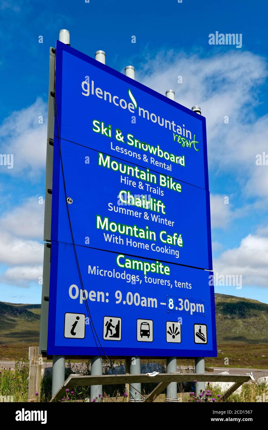 Signe de la station de montagne de glencoe Banque de photographies et d ...