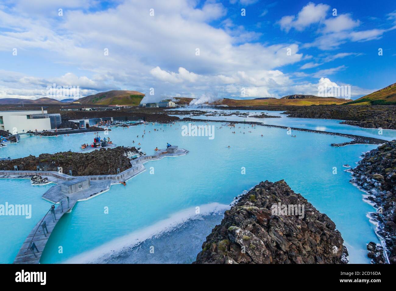Reykjavik, Islande. Le spa géothermique Blue Lagoon. Banque D'Images