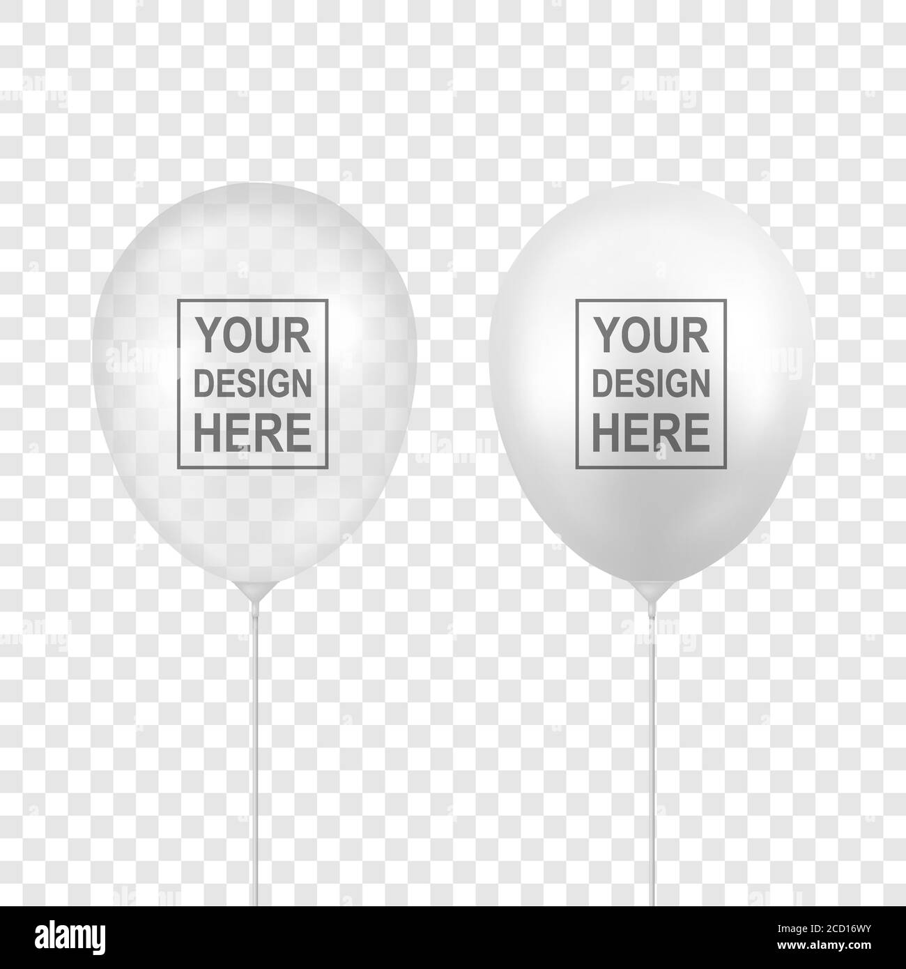 Vector Realistic White, transparent Balloon Set gros plan isolé sur fond transparent. Modèle de conception de ballons d'hélium translucide, maquette Illustration de Vecteur