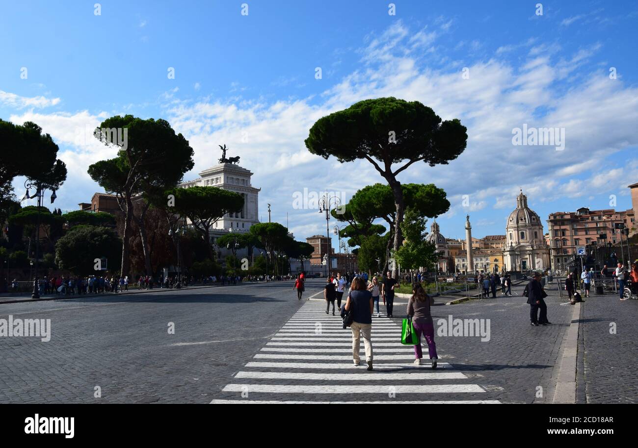 Via dei Foi Imperiali à Rome, Italie Banque D'Images