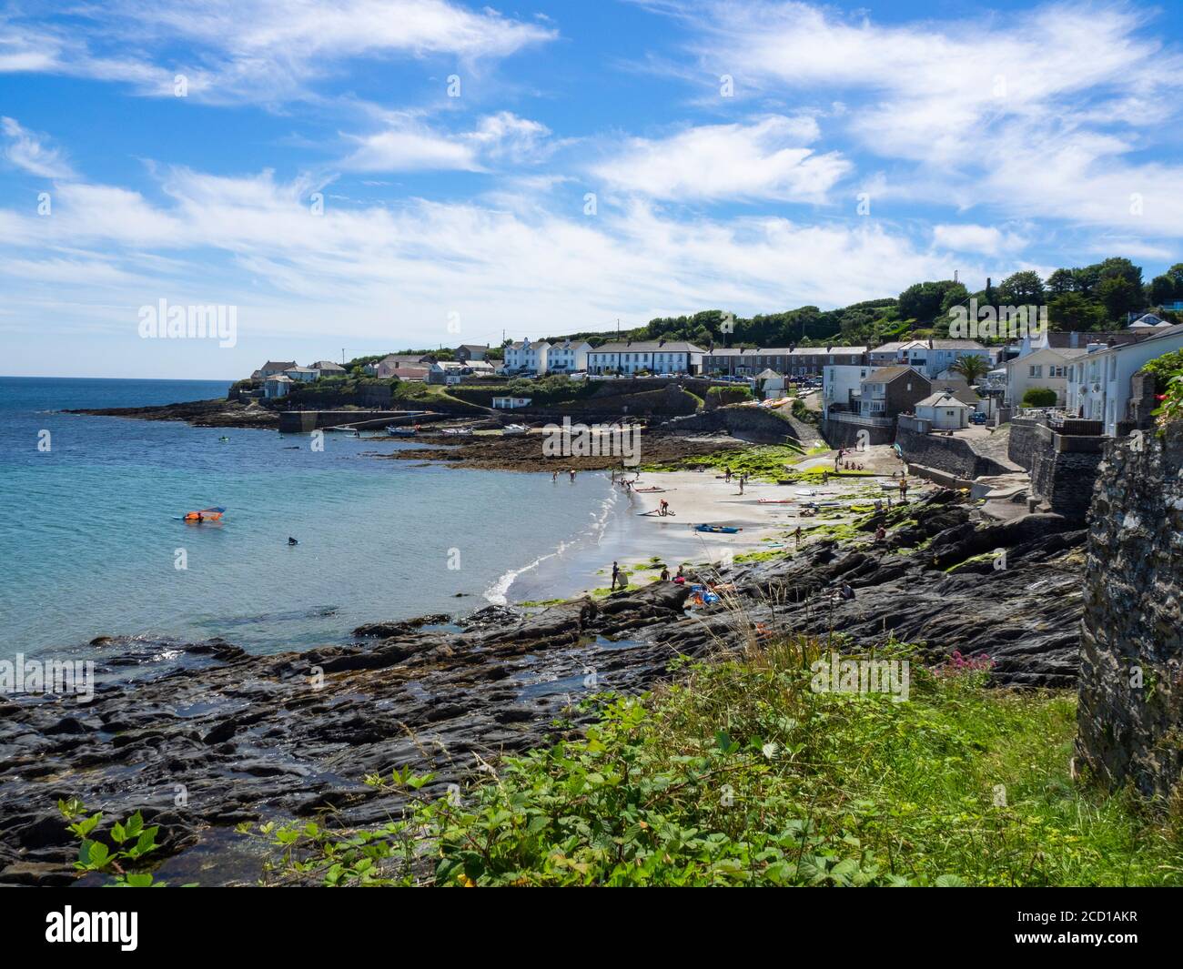 Portscatho, la péninsule de Roseland, Cornwall, Royaume-Uni Banque D'Images