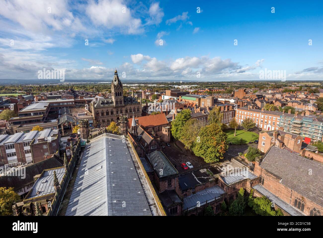 Chester depuis la cathédrale ; Cheshire ; Royaume-Uni Banque D'Images