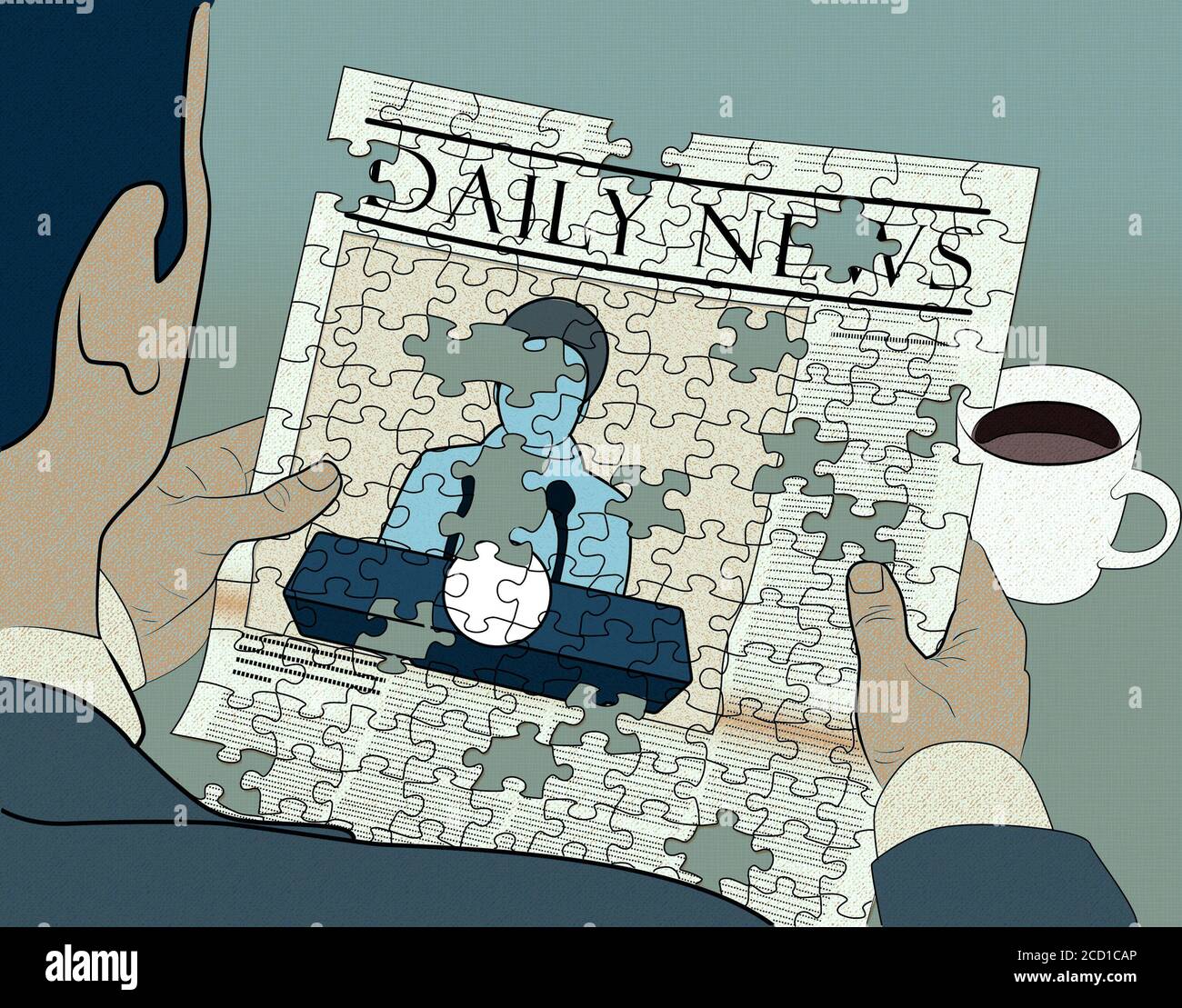 Fausses nouvelles. Illustration éditoriale Banque D'Images