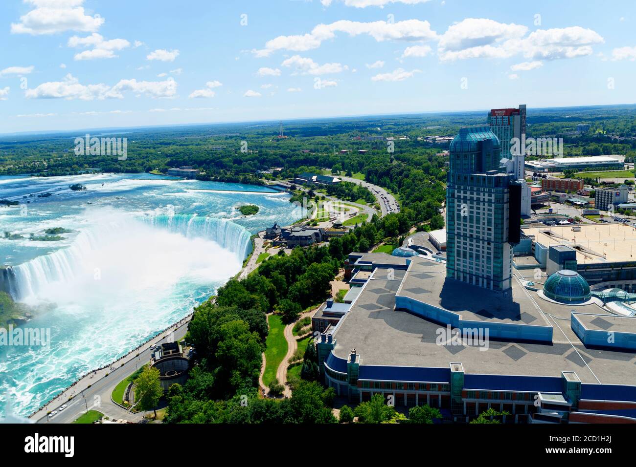 Vue Aérienne Des Chutes Canadiennes, Niagara Falls Ontario Canada. Banque D'Images