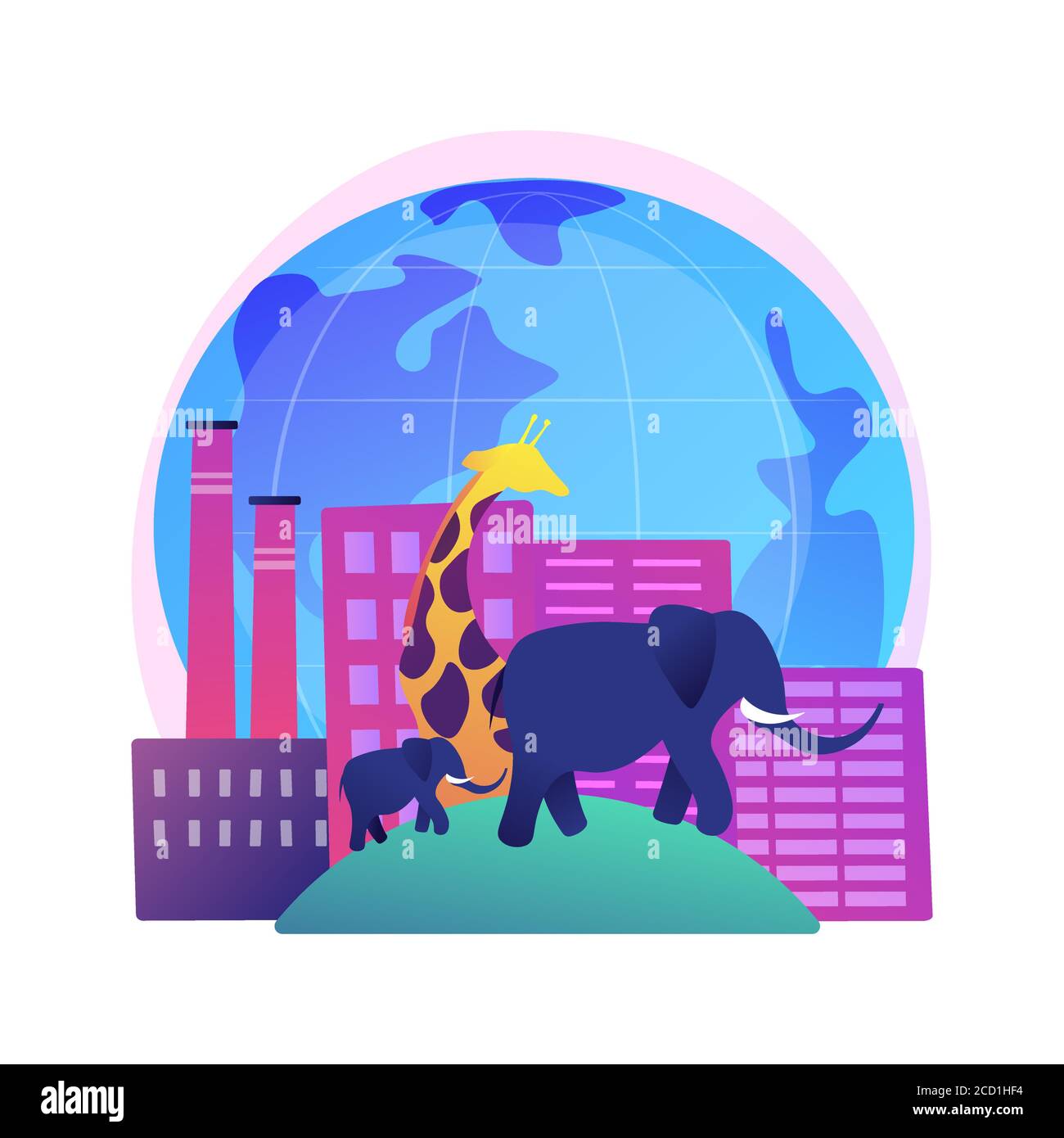 Perte d'habitat pour les animaux sauvages résumé concept illustration du vecteur. Illustration de Vecteur