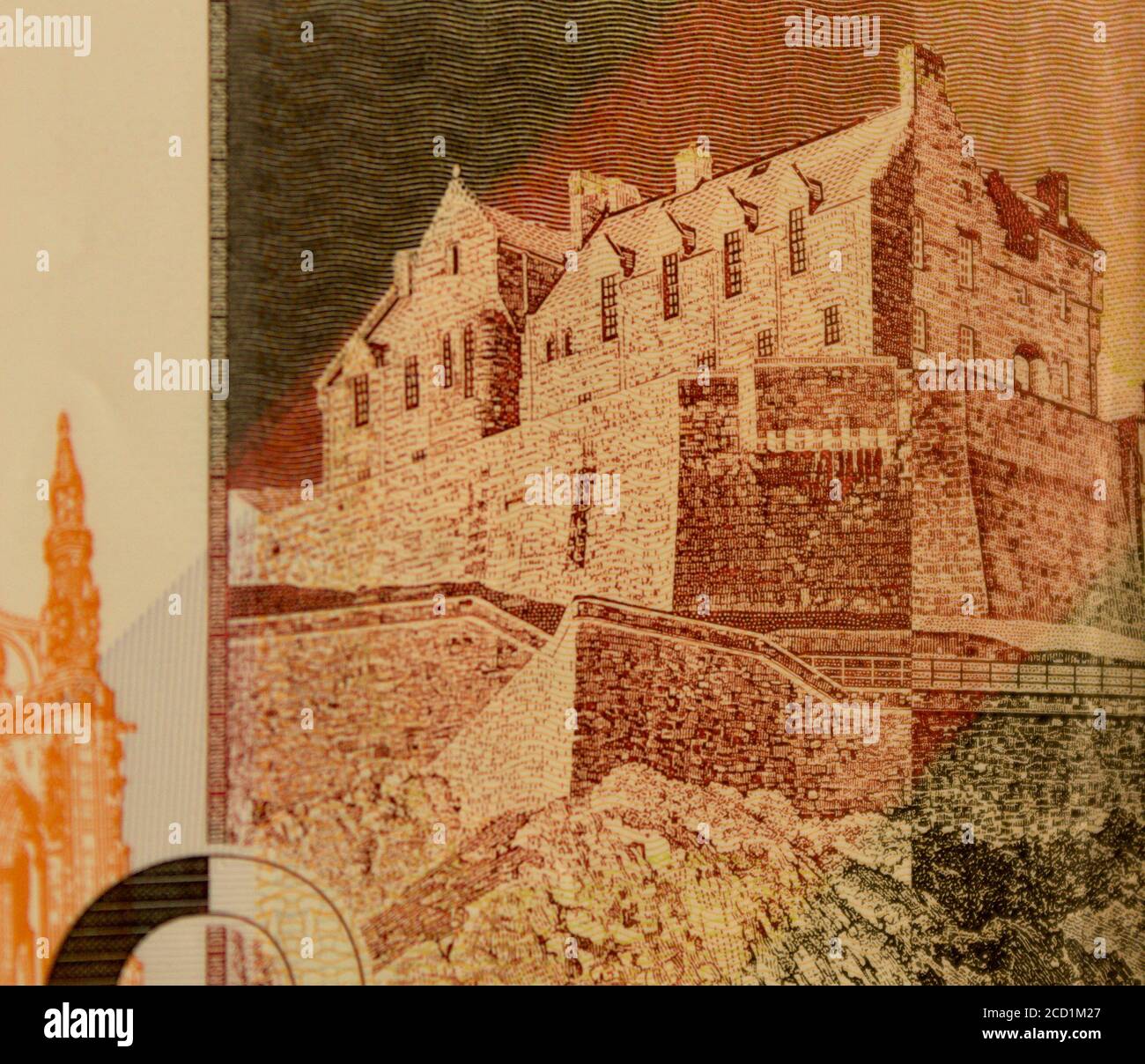 Les villes anciennes et nouvelles d'Édimbourg sur une livre écossaise de dix livres remarque Banque D'Images