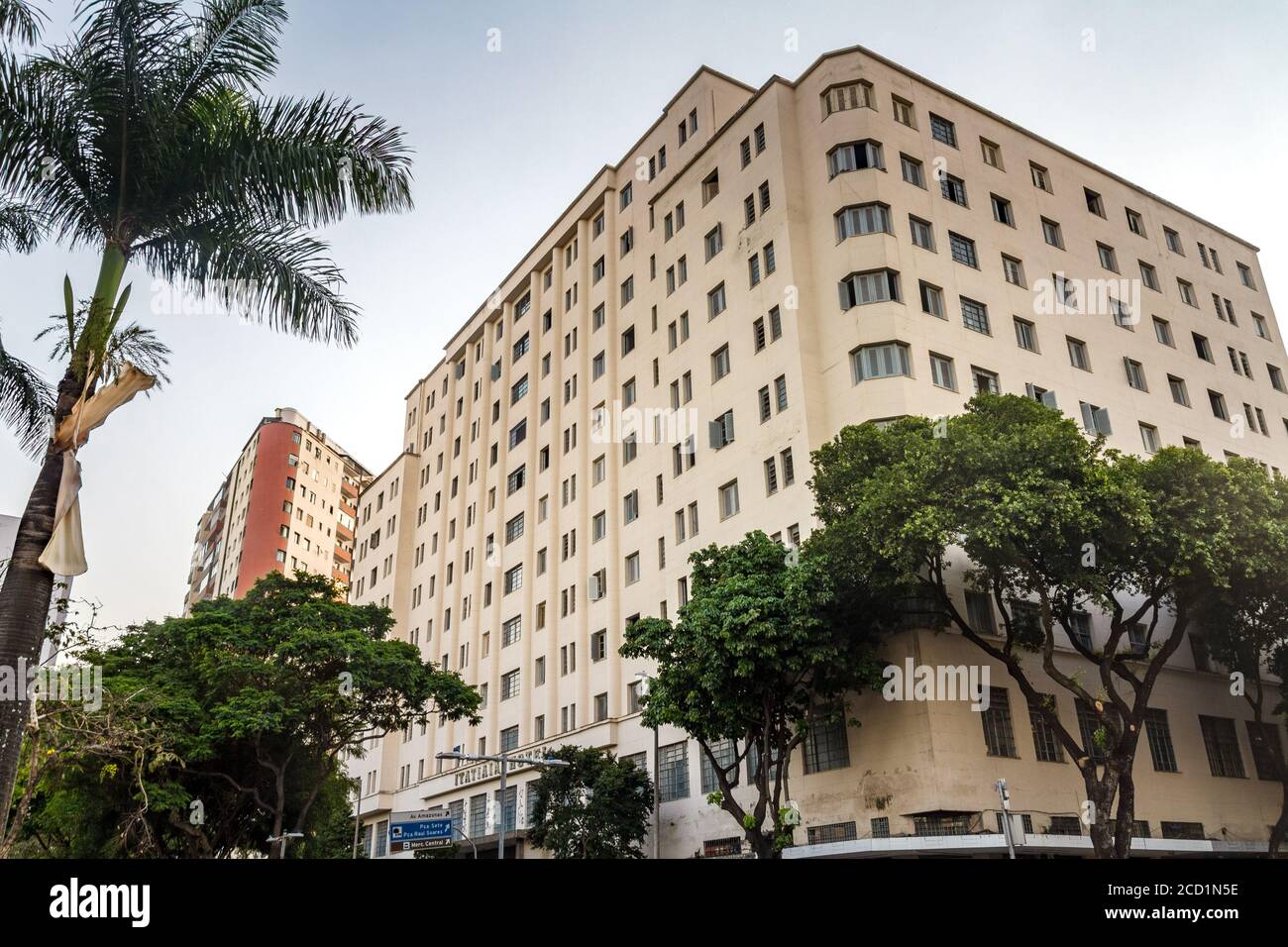 Ancien hôtel dans le centre-ville de Belo Horizonte Banque D'Images