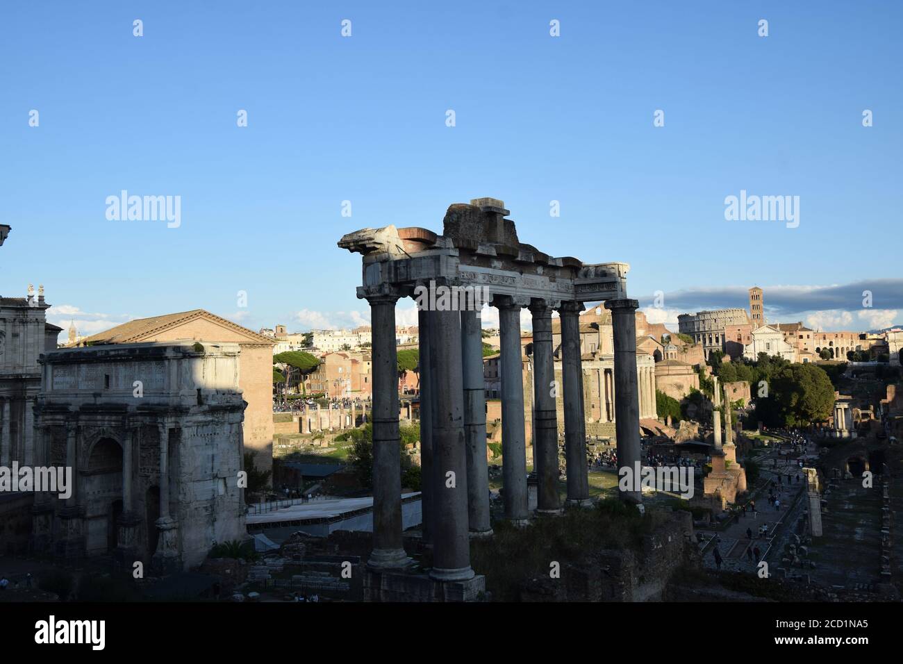 Temple de Saturne - Forum Romanum à Rome, Italie Banque D'Images