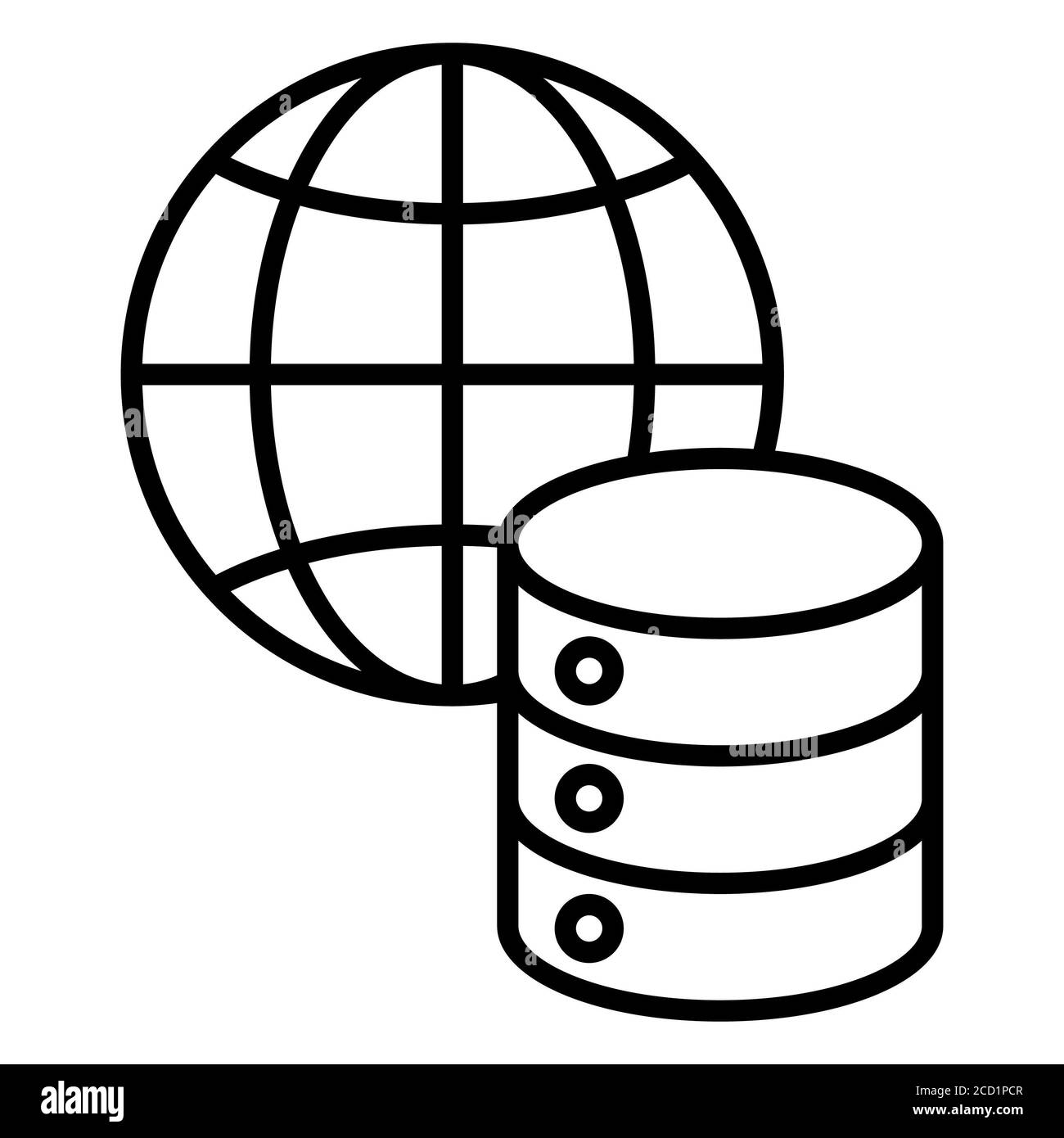 Icône de la ligne d'analyse des données du serveur réseau Banque D'Images