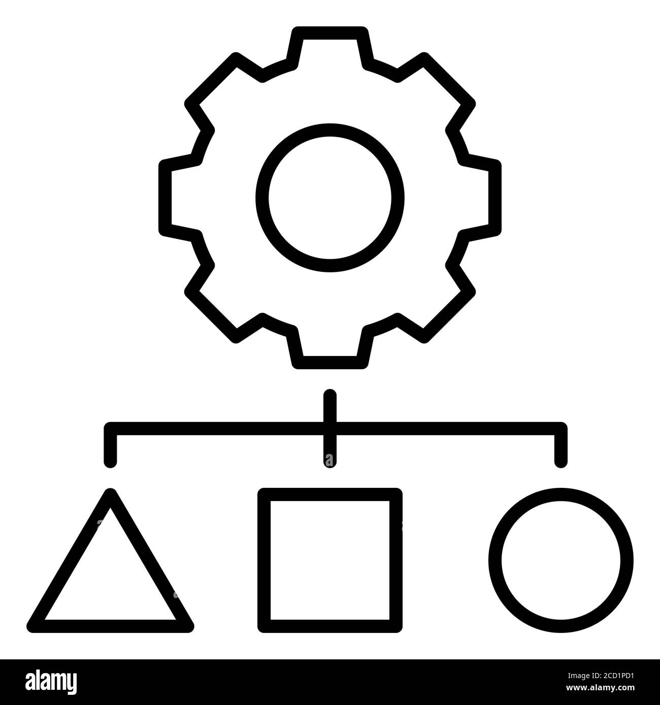Icône ligne analytique des données d'algorithme Banque D'Images