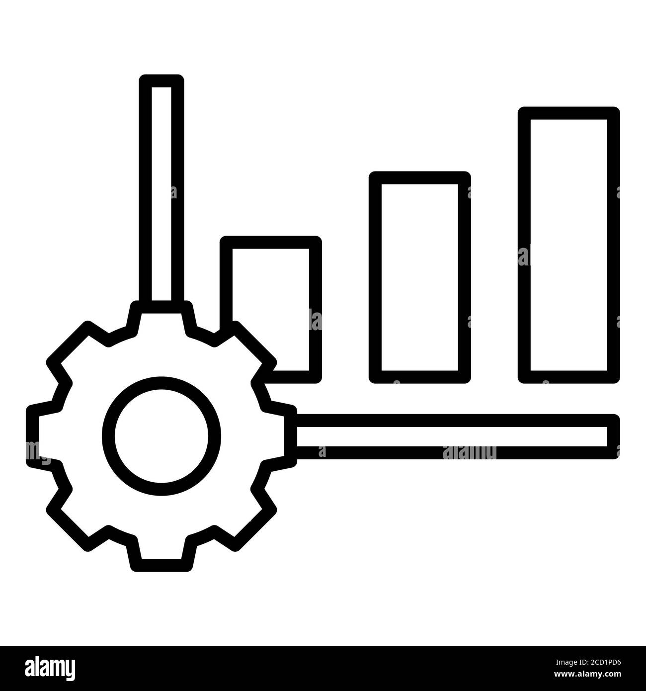 Moteur de données icône de ligne d'analyse des données Banque D'Images