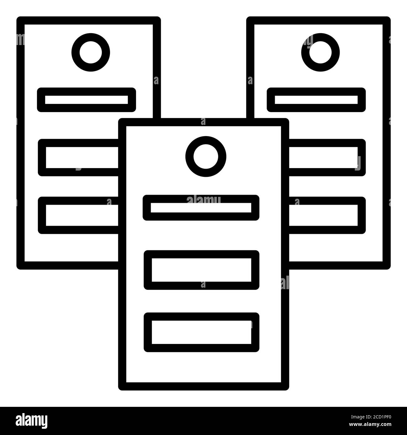 Icône de la ligne d'analyse des données du serveur principal Banque D'Images