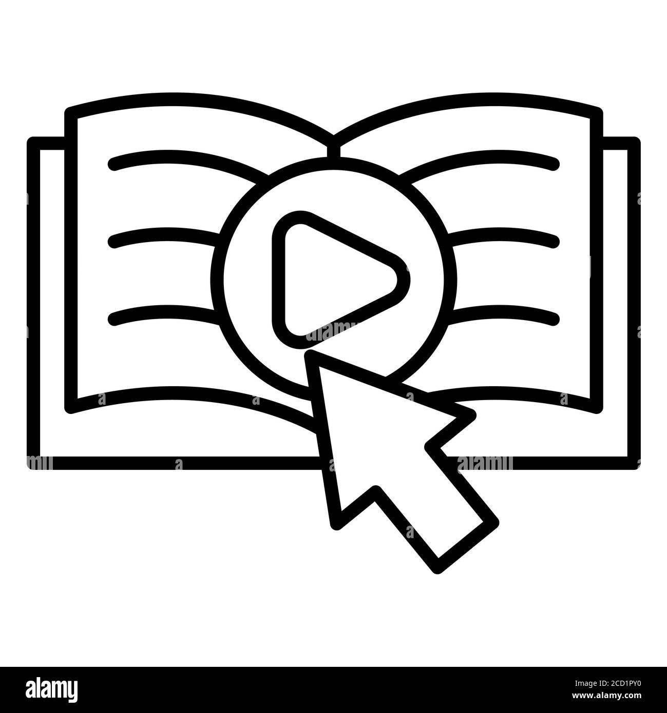 Leçon vidéo icônes de la ligne d'éducation en ligne Banque D'Images