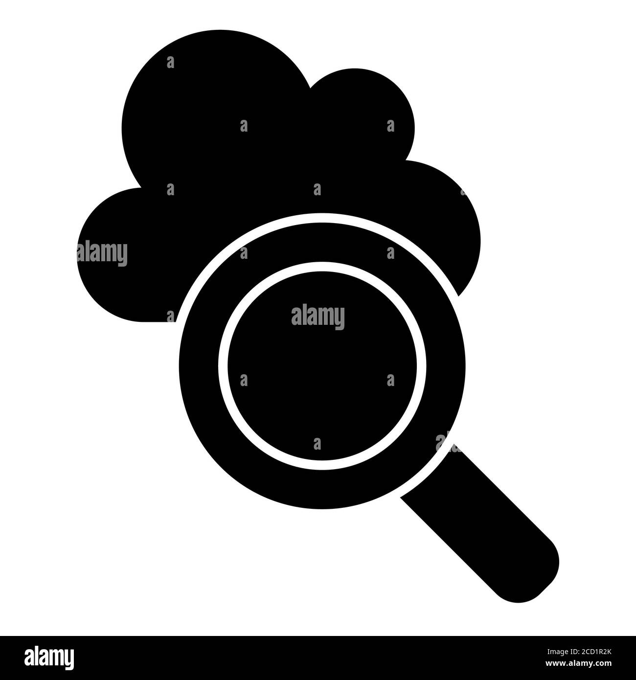 Icône Glyph analyse des données de recherche dans le Cloud Banque D'Images