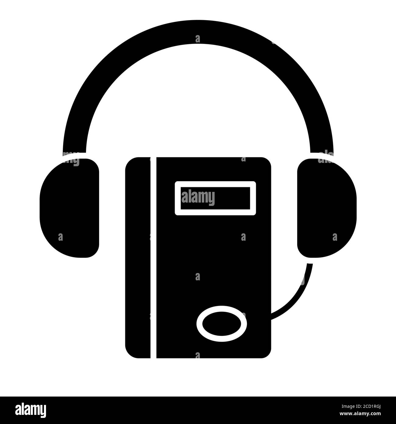 Icône de glyphe d'éducation en ligne du livre audio Banque D'Images