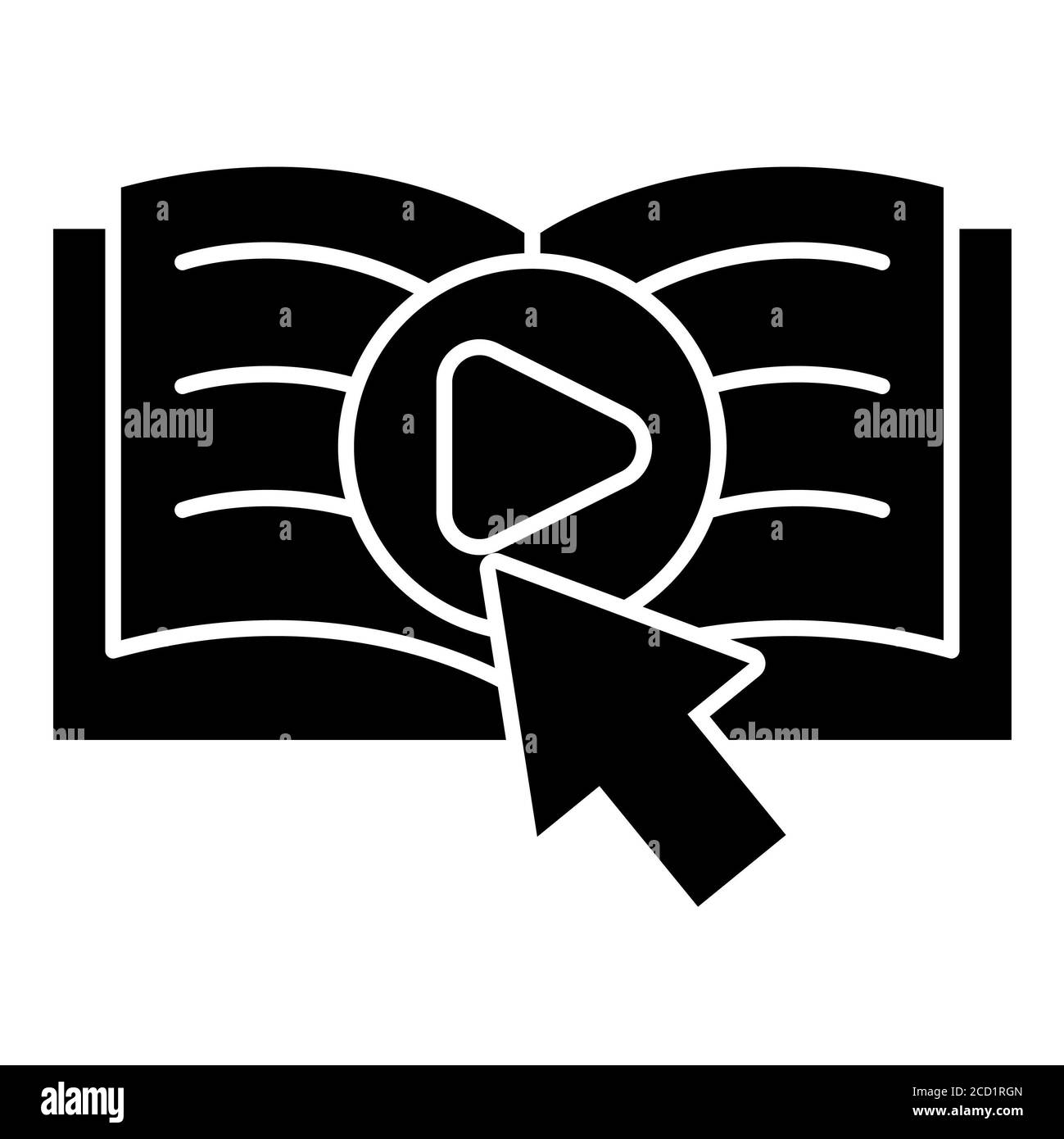 Leçon vidéo en ligne éducation glyphe icône Banque D'Images