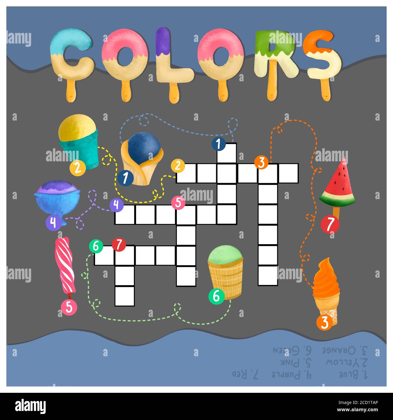 Dibujo de helado para colorear imprimible Banque de photographies et d