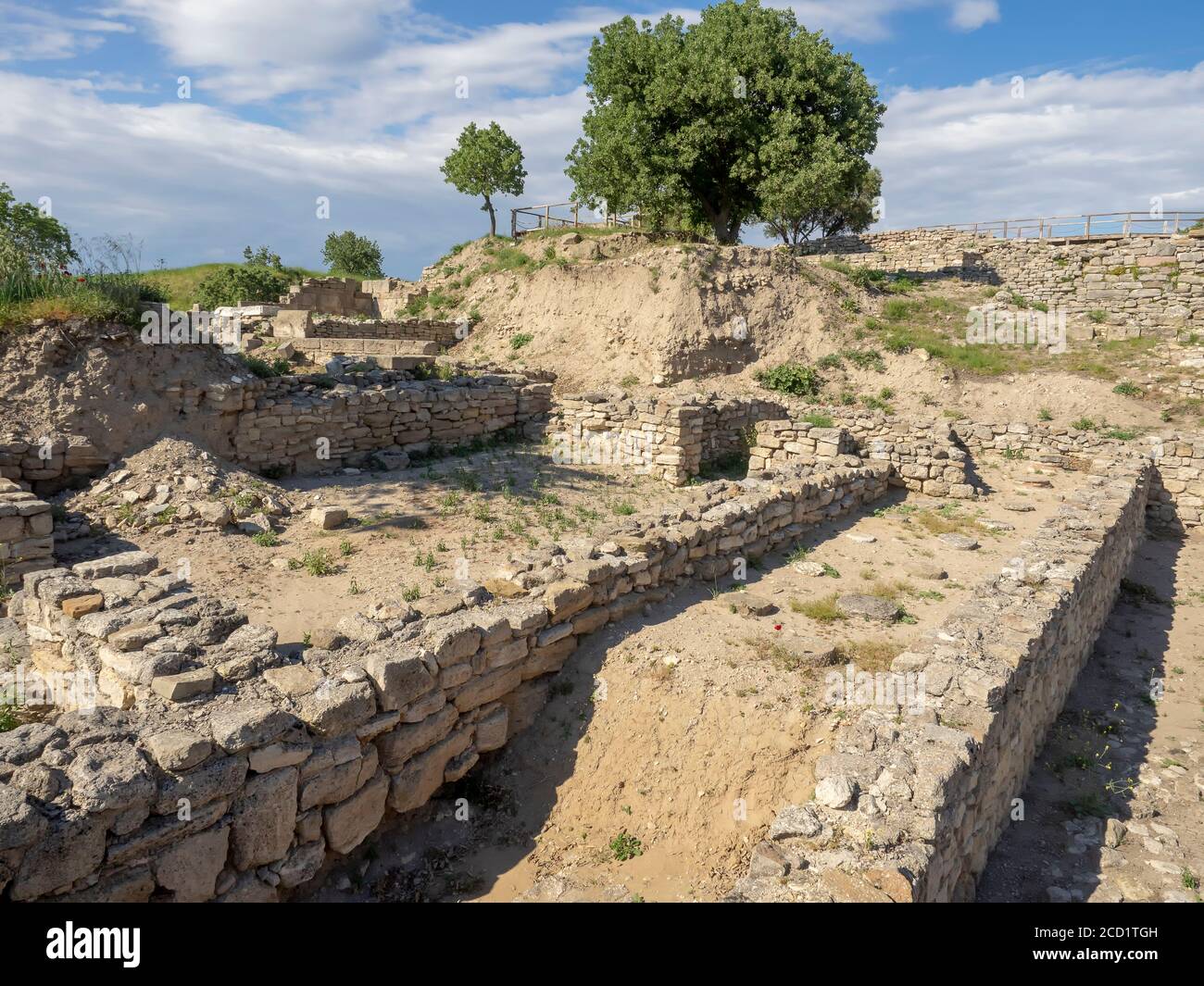 Ruines de l'ancienne ville légendaire de Troy dans la province de Canakkale, Turquie Banque D'Images