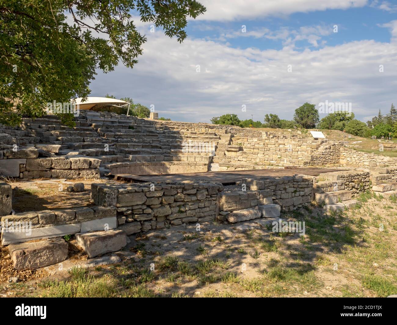 Ruines de l'ancienne ville légendaire de Troy dans la province de Canakkale, Turquie Banque D'Images