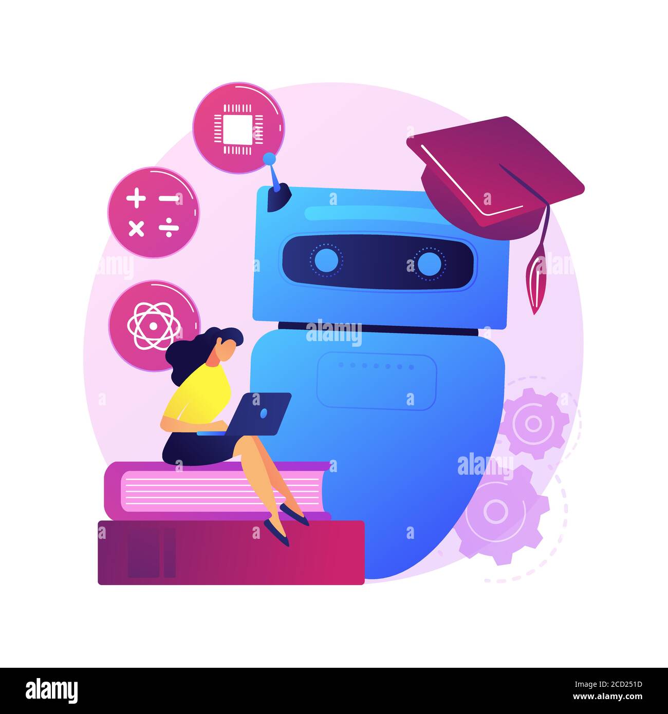 Illustration vectorielle de concept abstrait d'auto-apprentissage de Chatbot. Illustration de Vecteur