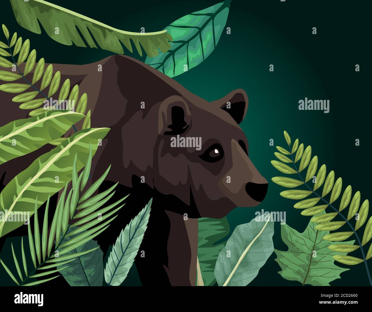 grand animal ours dans la scène paysage dessin vectoriel d'illustration Illustration de Vecteur