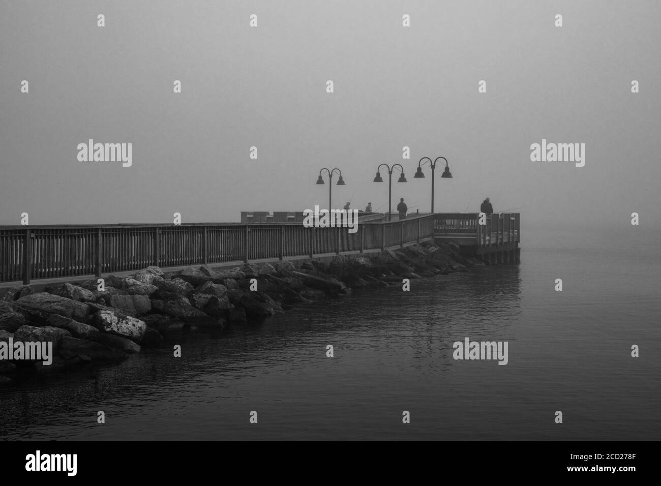 Le brouillard sur le lac Michigan Banque D'Images