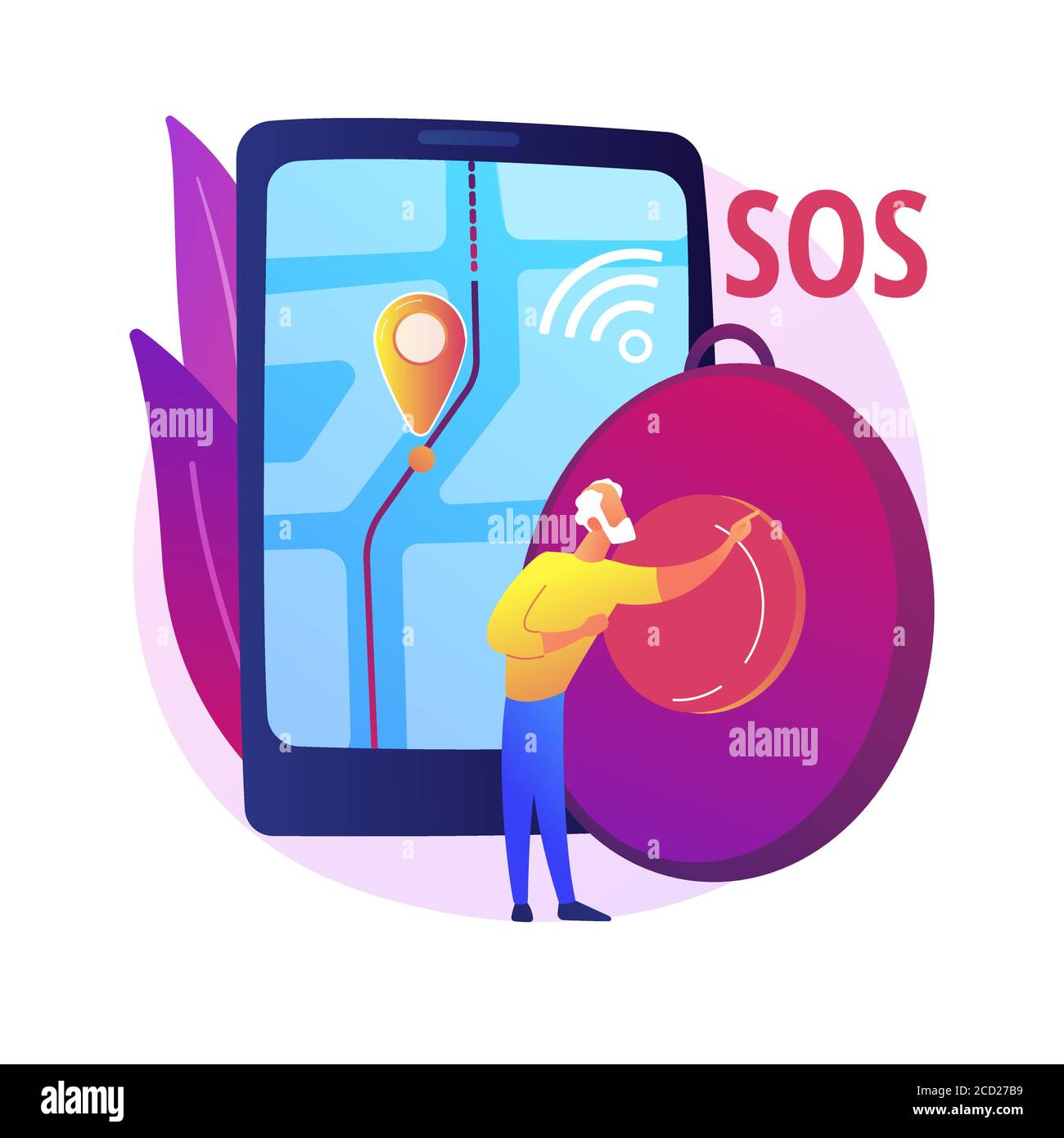 Illustration du vecteur de concept abstrait du bouton d'urgence personnel. Illustration de Vecteur