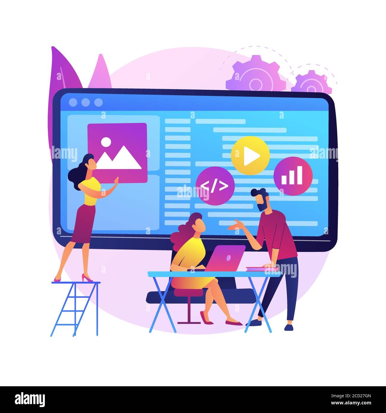 Programmer Cartoon Illustration Banque d'image et photos - Alamy