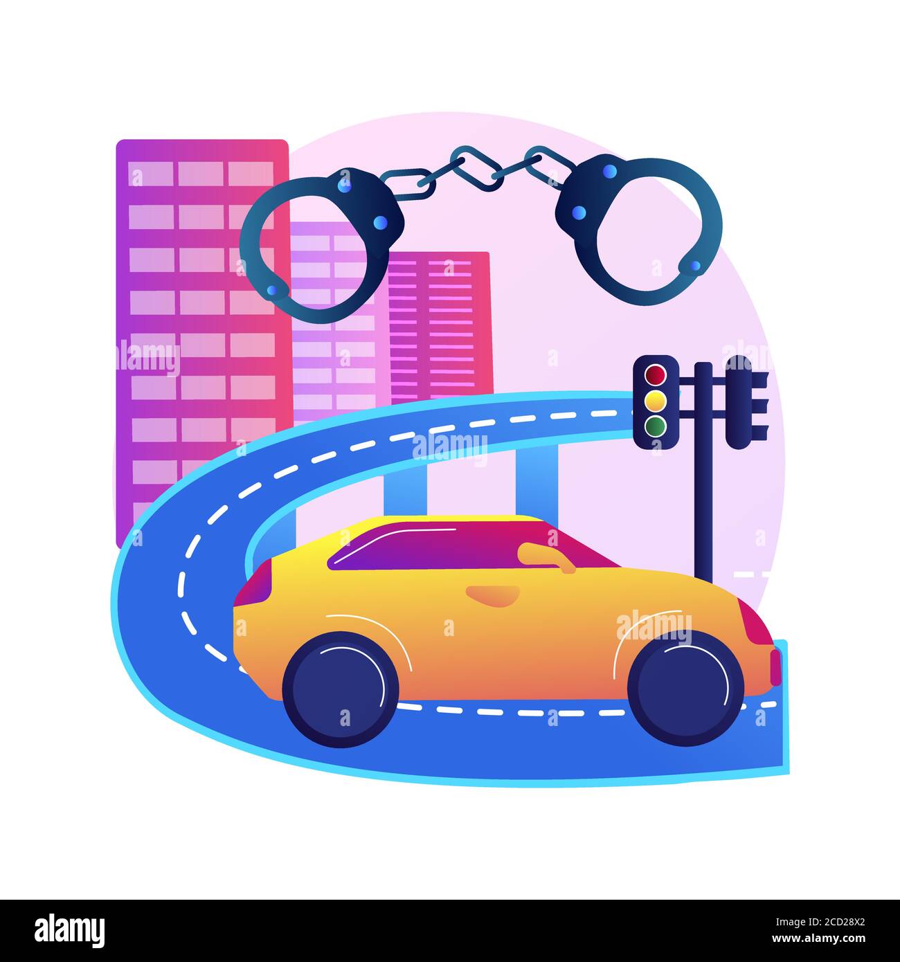 Illustration du vecteur de concept abstrait de criminalité routière. Illustration de Vecteur