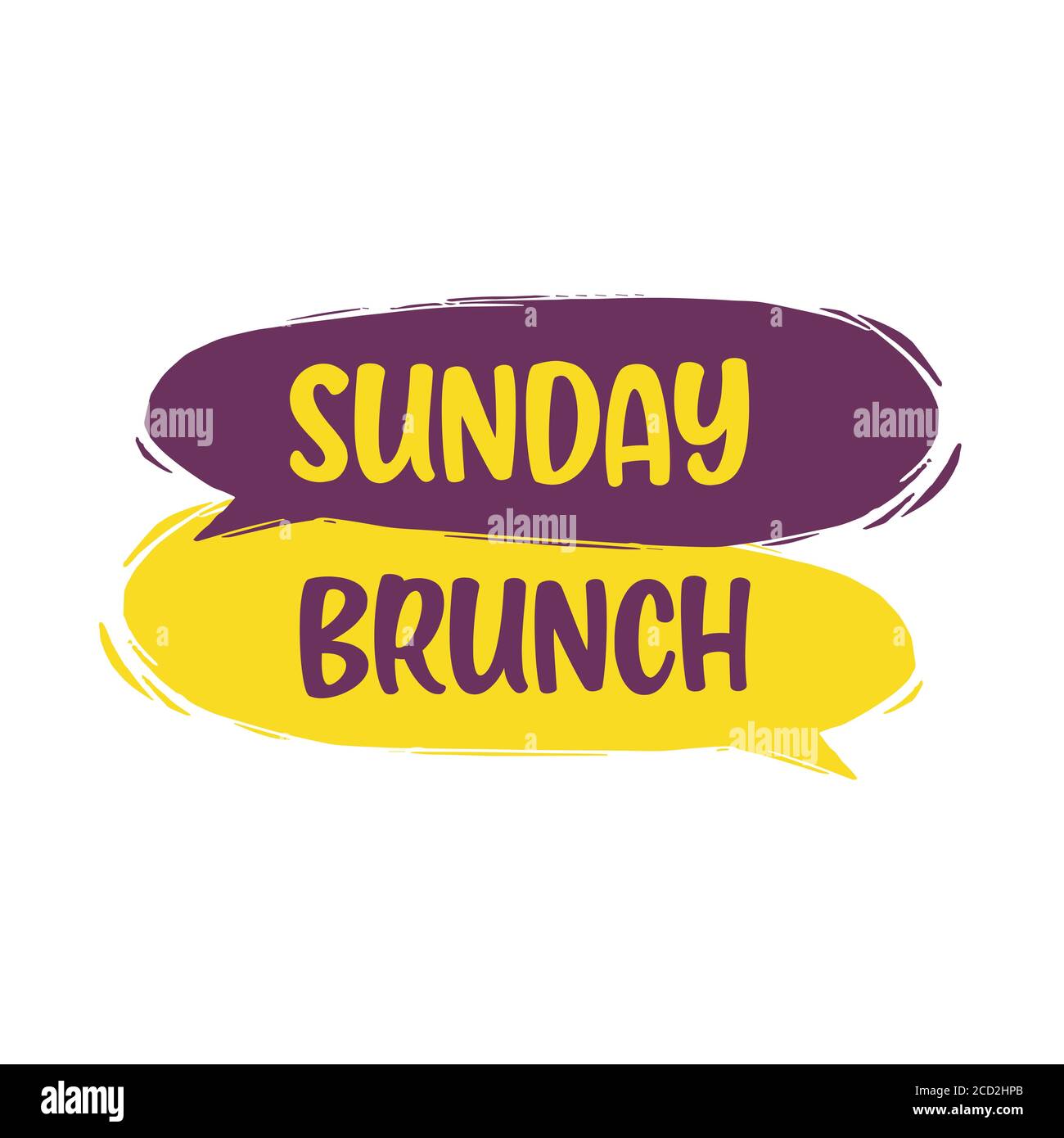 Brunch du dimanche. Illustration vectorielle de bulles de parole dessinées à la main sur fond blanc Illustration de Vecteur