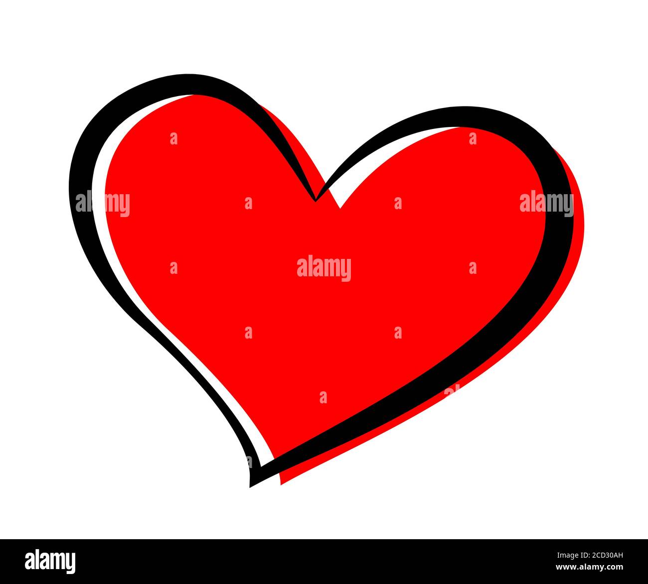 Illustration vectorielle rouge et noir. Icône romantique abstraite. Romance, symbole de fête de la Saint-Valentin. Invitation à un mariage, carte de vœux Illustration de Vecteur