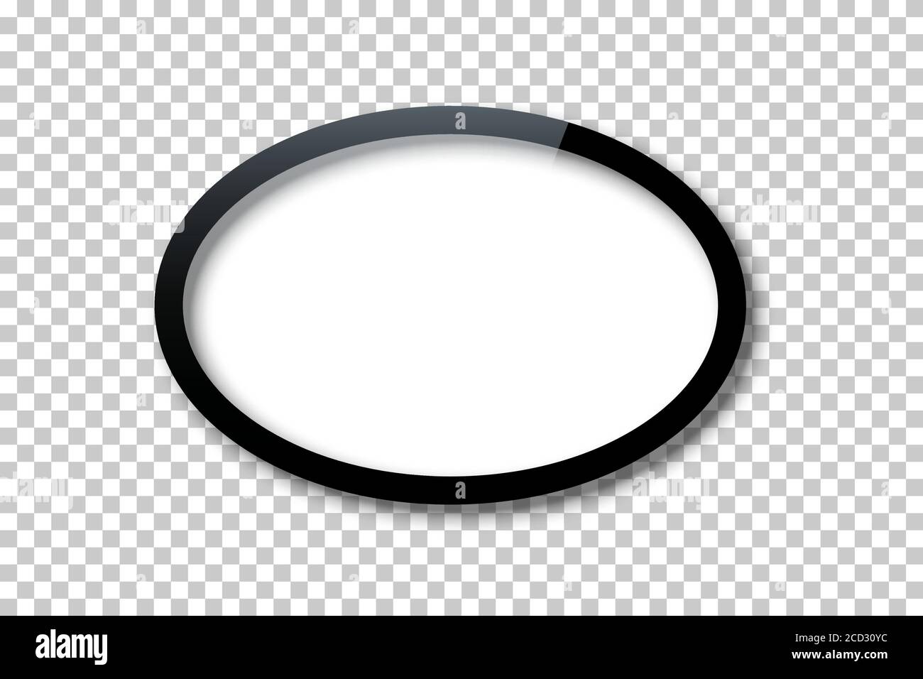 Cadre ovale vectoriel isolé sur fond transparent Illustration de Vecteur