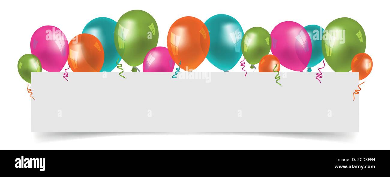 Ballons colorés avec espace libre de papier blanc. Illustration de Vecteur Ballons colorés avec espace libre de papier blanc. Illustration de Vecteur