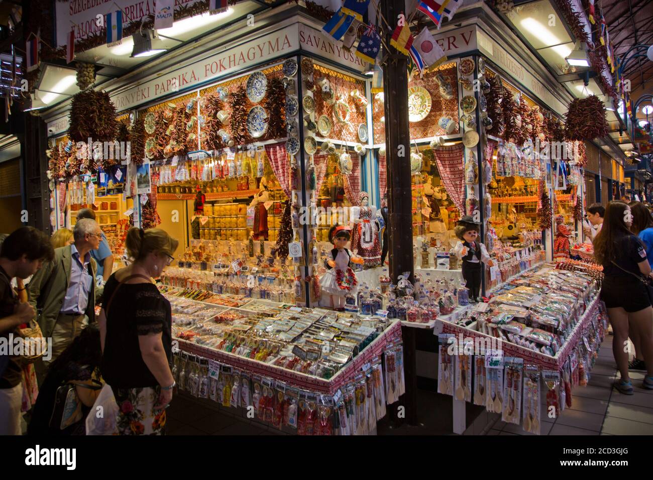 Nagycsarnok le grand marché central de Budapest, Hongrie Banque D'Images