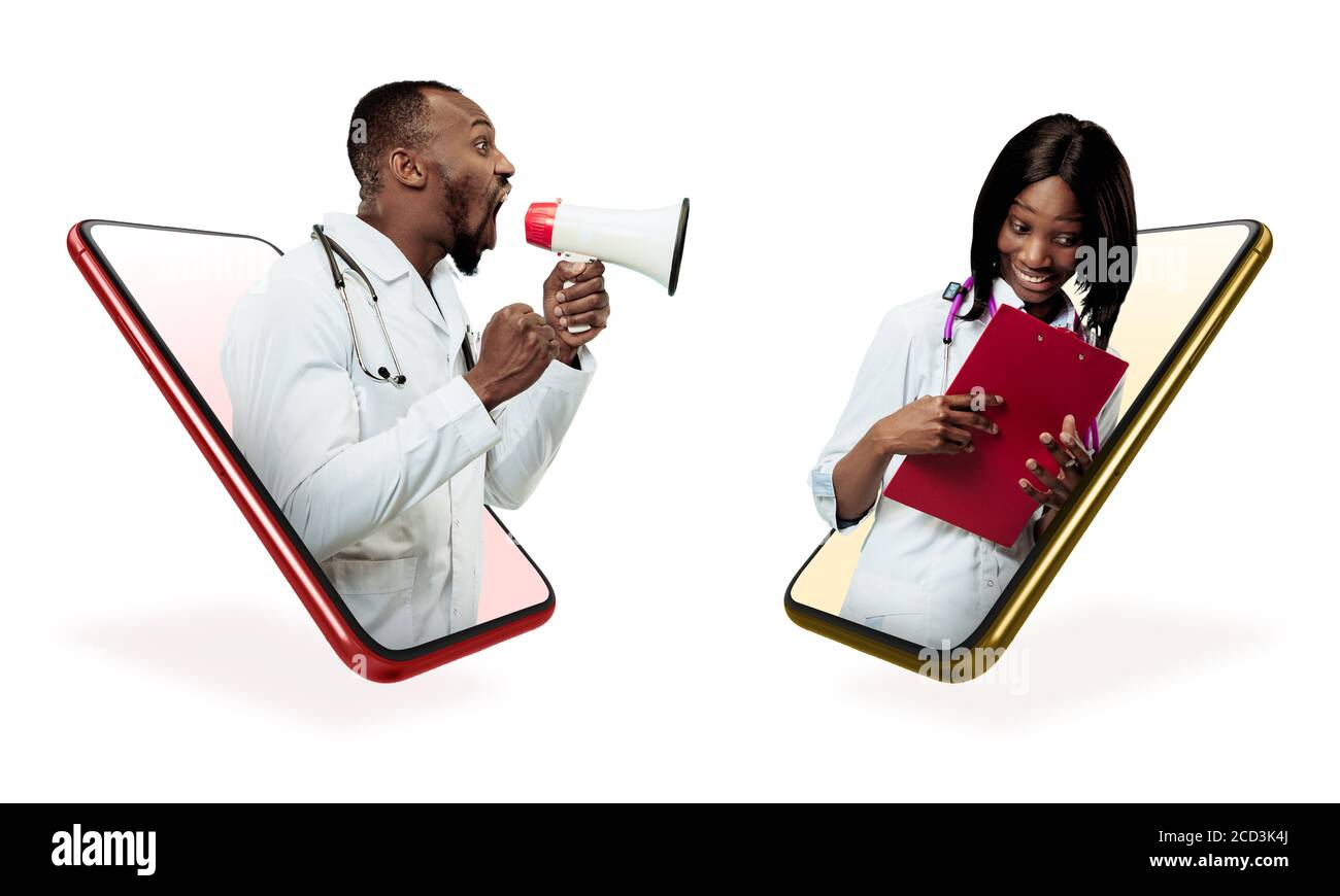 Votre smartphone ou autre appareil : tout ce dont vous avez besoin pour un style de vie moderne. CopySpace pour publicité. Achat, livraison de marchandises, achats en ligne et concept de services. Médecins, services médicaux, consultation. Banque D'Images